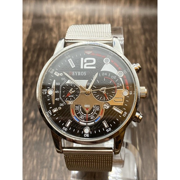 Deyos Men’s Silver Tone Watch New Battery - Picture 1 of 7